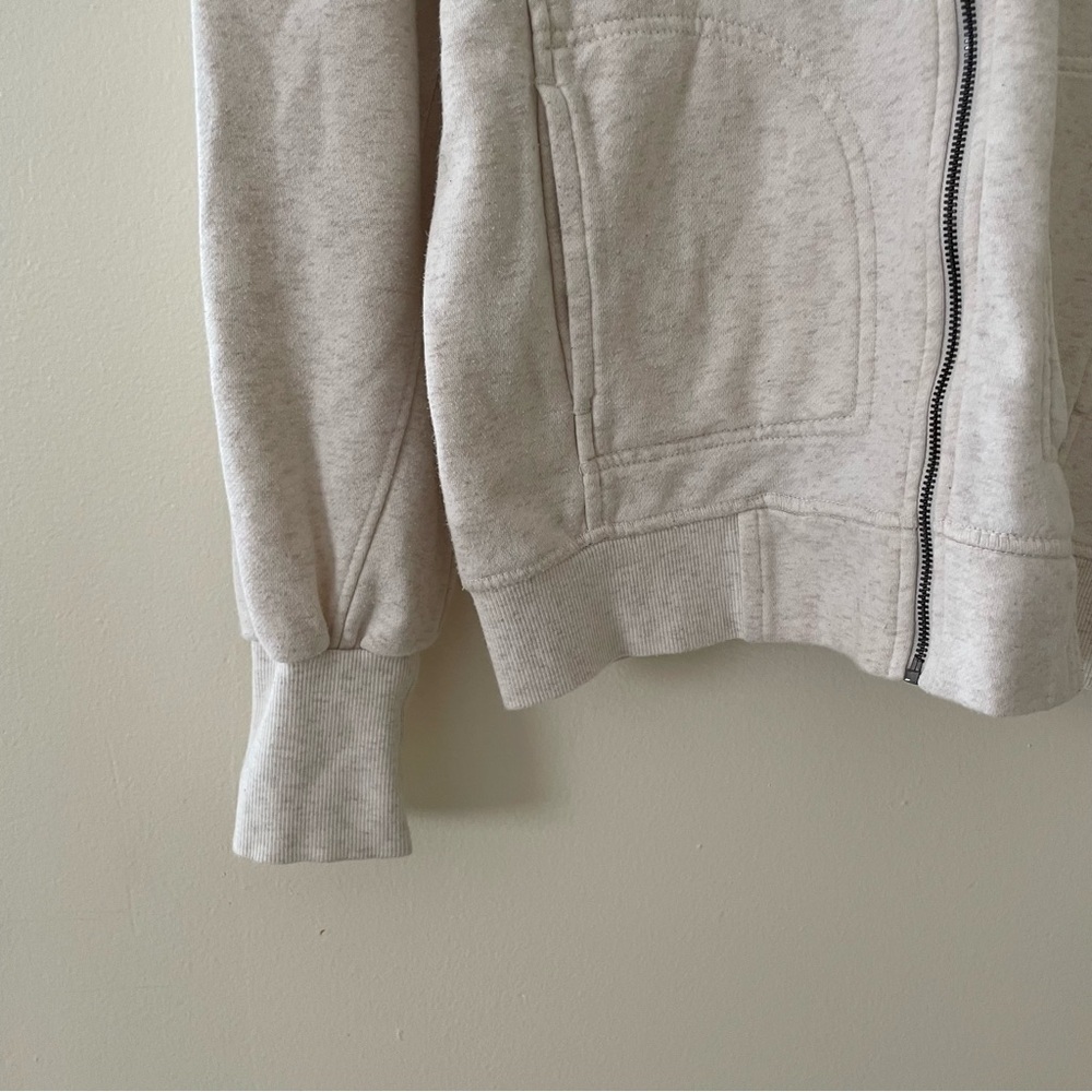 Women’s Zip-Front Hooded Sweater Jacket - Cream - Picture 6 of 6